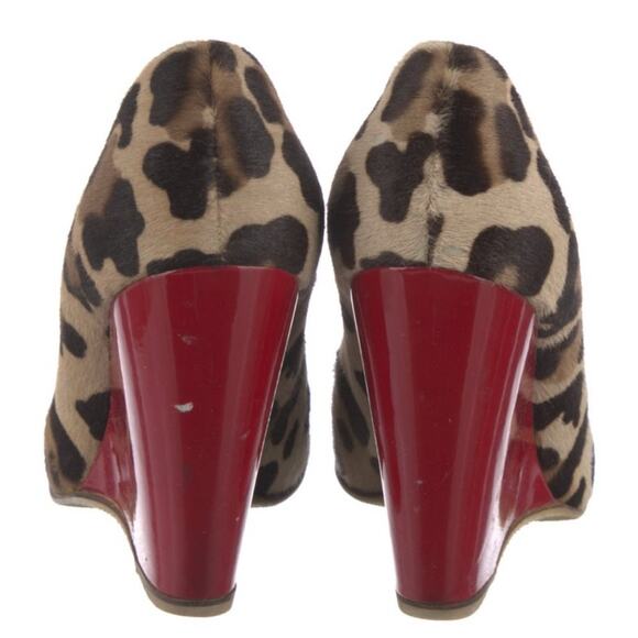 Giuseppe Zanotti Calf Hair Animal Print Leopard Red Heels  EU 37 - Picture 4 of 6